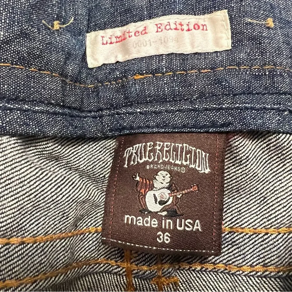 True Religion Limited Edition Button Fly Horseshoe Back Pockets Jean Men Size 36